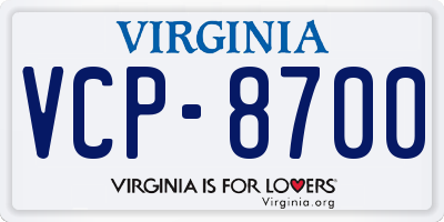 VA license plate VCP8700