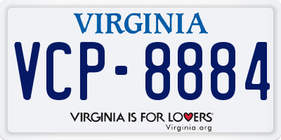 VA license plate VCP8884