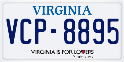 VA license plate VCP8895
