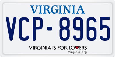 VA license plate VCP8965