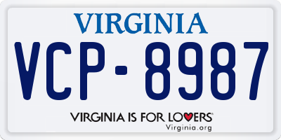 VA license plate VCP8987