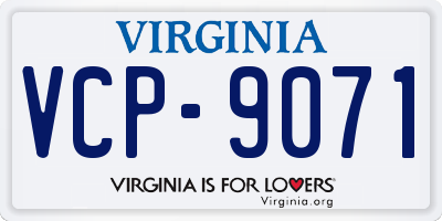 VA license plate VCP9071