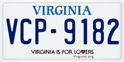 VA license plate VCP9182