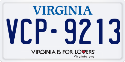 VA license plate VCP9213