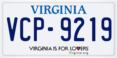 VA license plate VCP9219