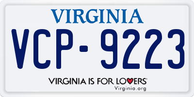 VA license plate VCP9223