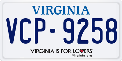 VA license plate VCP9258