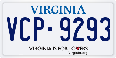 VA license plate VCP9293