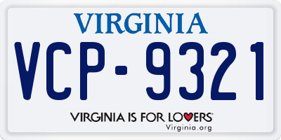 VA license plate VCP9321