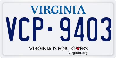 VA license plate VCP9403