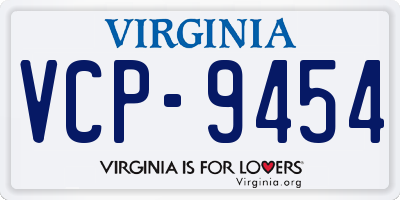 VA license plate VCP9454