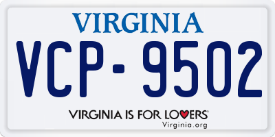 VA license plate VCP9502