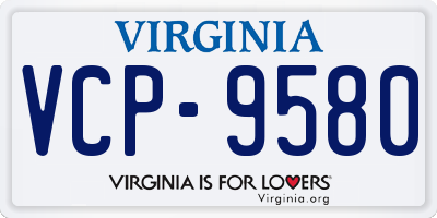 VA license plate VCP9580