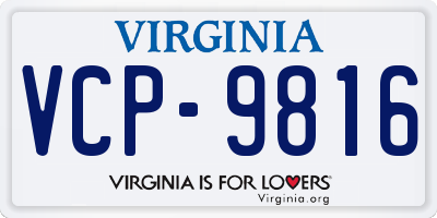 VA license plate VCP9816