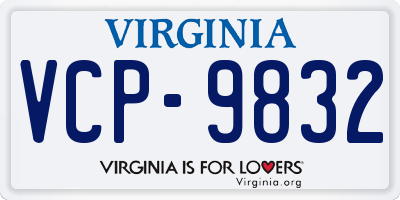 VA license plate VCP9832