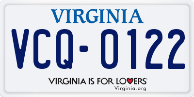 VA license plate VCQ0122