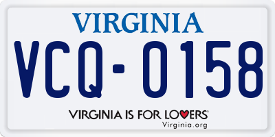VA license plate VCQ0158
