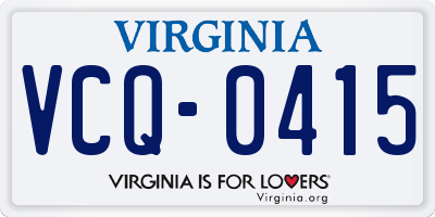 VA license plate VCQ0415