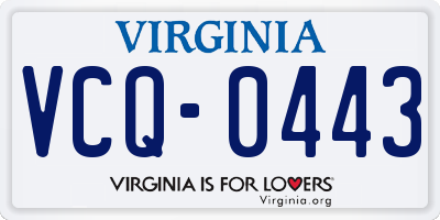 VA license plate VCQ0443