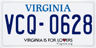 VA license plate VCQ0628