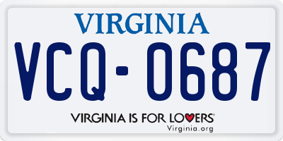 VA license plate VCQ0687