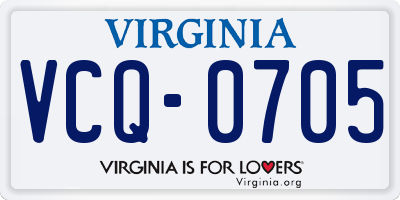 VA license plate VCQ0705