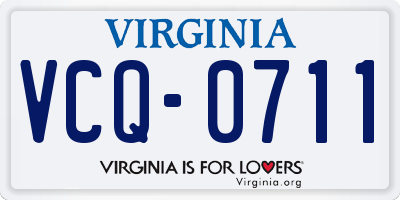 VA license plate VCQ0711