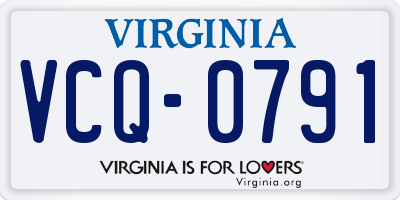 VA license plate VCQ0791