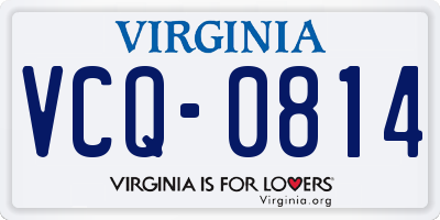 VA license plate VCQ0814
