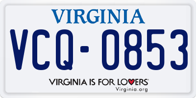 VA license plate VCQ0853