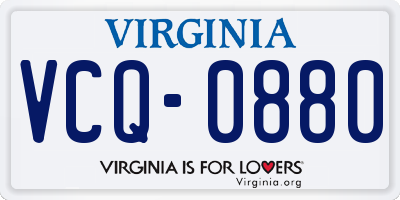 VA license plate VCQ0880