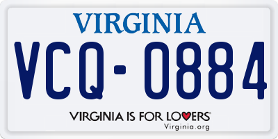 VA license plate VCQ0884