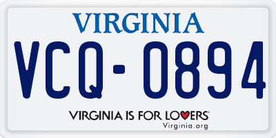 VA license plate VCQ0894