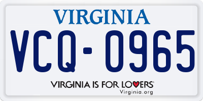 VA license plate VCQ0965