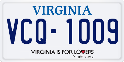 VA license plate VCQ1009