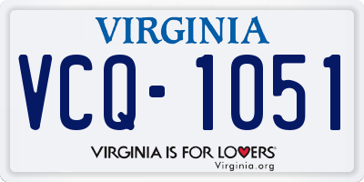 VA license plate VCQ1051