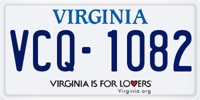 VA license plate VCQ1082