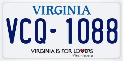 VA license plate VCQ1088