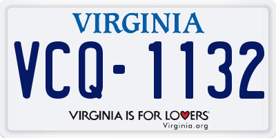 VA license plate VCQ1132