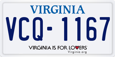 VA license plate VCQ1167