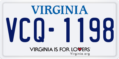 VA license plate VCQ1198