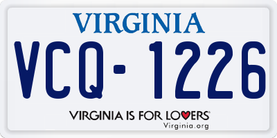 VA license plate VCQ1226