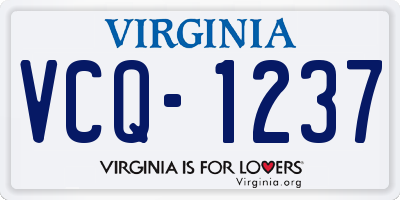 VA license plate VCQ1237