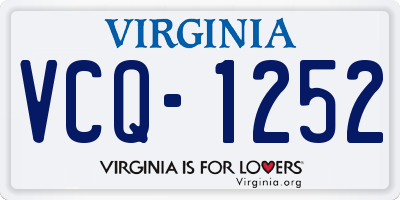 VA license plate VCQ1252