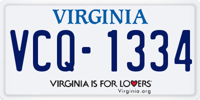 VA license plate VCQ1334