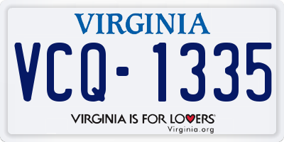 VA license plate VCQ1335