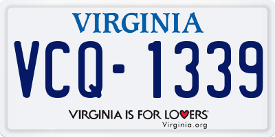 VA license plate VCQ1339