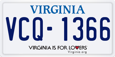 VA license plate VCQ1366