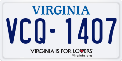 VA license plate VCQ1407