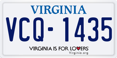 VA license plate VCQ1435